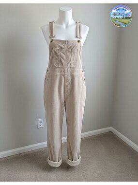 Corduroy Overalls for Women Loose Fit Adjustable Strap Bib Pants Wide Leg